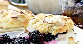 Blackberry Bourbon Shortcakes with Whiskey Cream