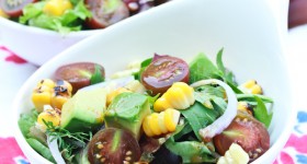 Grilled Corn Avocado Salad with Smokey Paprika Vinaigrette