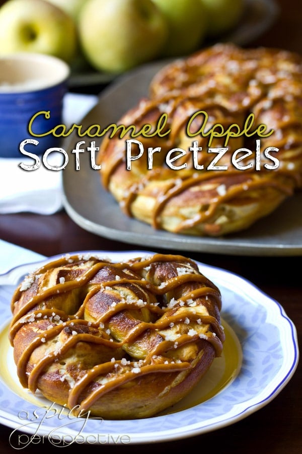Caramel Apple Soft Pretzels Recipe | ASpicyPerspective.com #SoftPretzels #CaramelApples #FallRecipes Caramel Apple Soft Pretzels Recipe | ASpicyPerspective.com #SoftPretzels #CaramelApples #FallRecipes