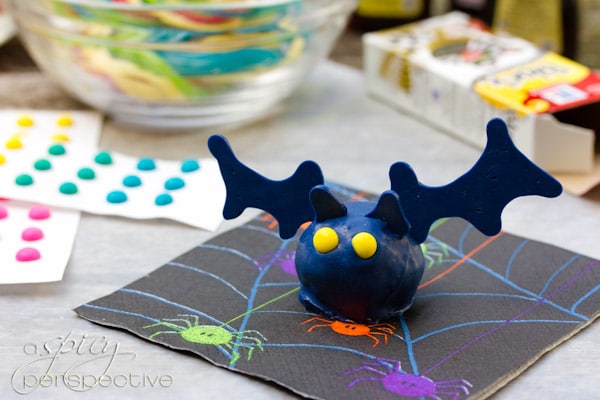 Halloween Dessert Bat Cake Truffles | ASpicyPerspective.com #Halloween #Cake #Recipe